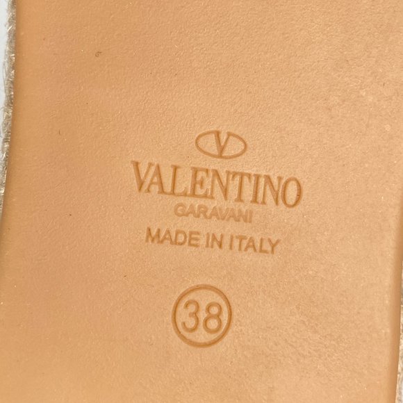 VALENTINO GARAVANI - ROCKSTUD NAVY BLUE LEATHER ESPADRILLES - SZ 38 - Picture 7 of 10